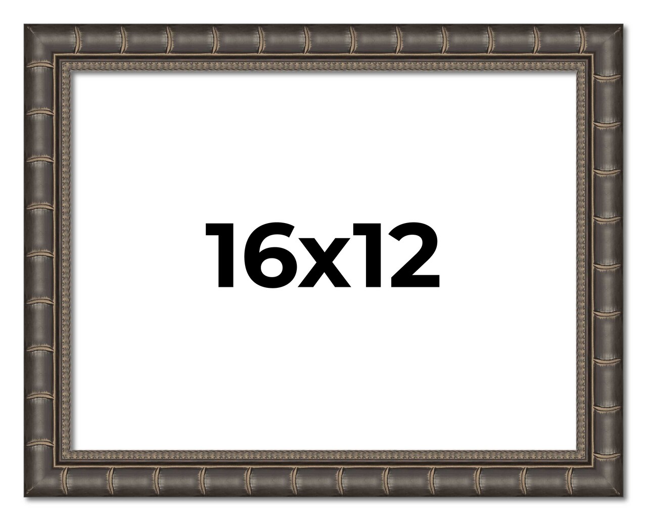 16x12 Black Modern Bamboo Picture Frame - UV Acrylic, Foam Board Backing, Hanging Hardware